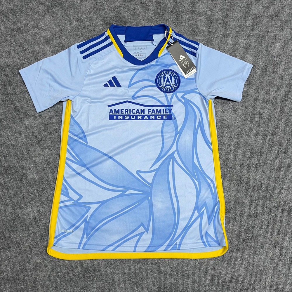Atlanta United FC Jersey Men Medium Glow Blue Resurgens Away Kit 2024 MLS Soccer